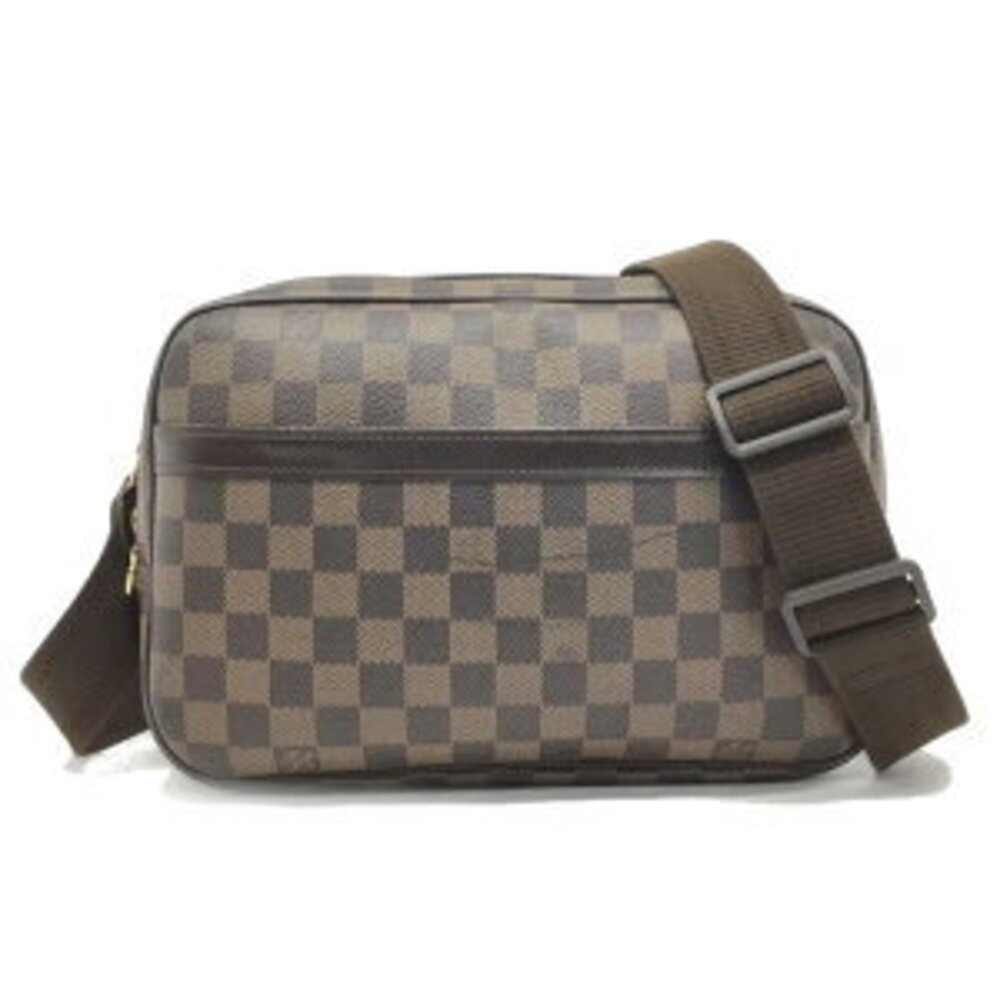 LOUIS VUITTON Reporter Shoulder Bag Damier Ebene Brown